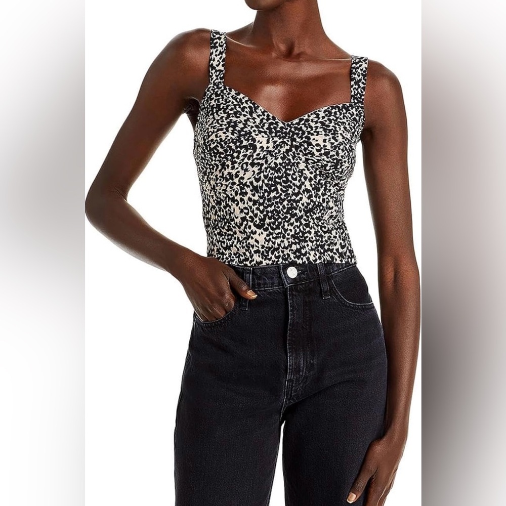 Large BCBGMAXAZRIA Animal Print Crop Top